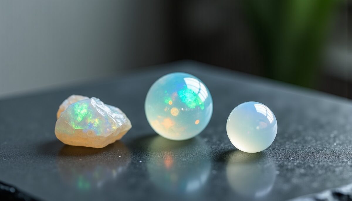 Opaline : distinguer entre opale naturelle, opalite et verre opalin
